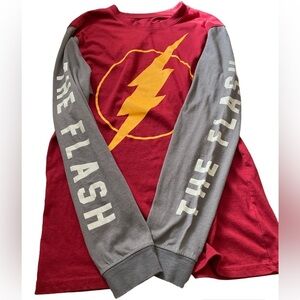 The Flash DC Comics t-shirt long sleeve medium red gold gray graphic shi…